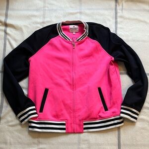 Juicy Couture Retro Pink and Black Bomber Jacket